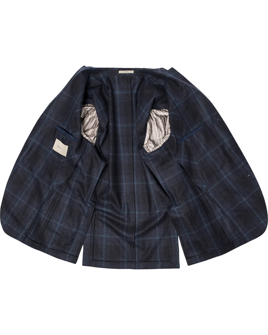 Heren | Blazers | Boglioli | Dover Patch Pocket Glenncheck Wool Blazer Navy