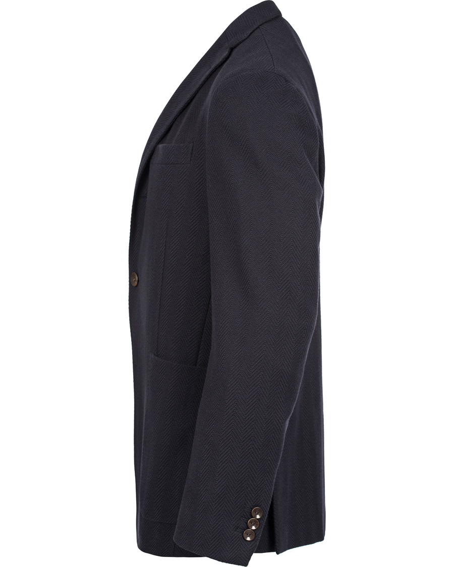Heren | Blazers | Boglioli | Dover Patch Pocket Herringbone Blazer Navy