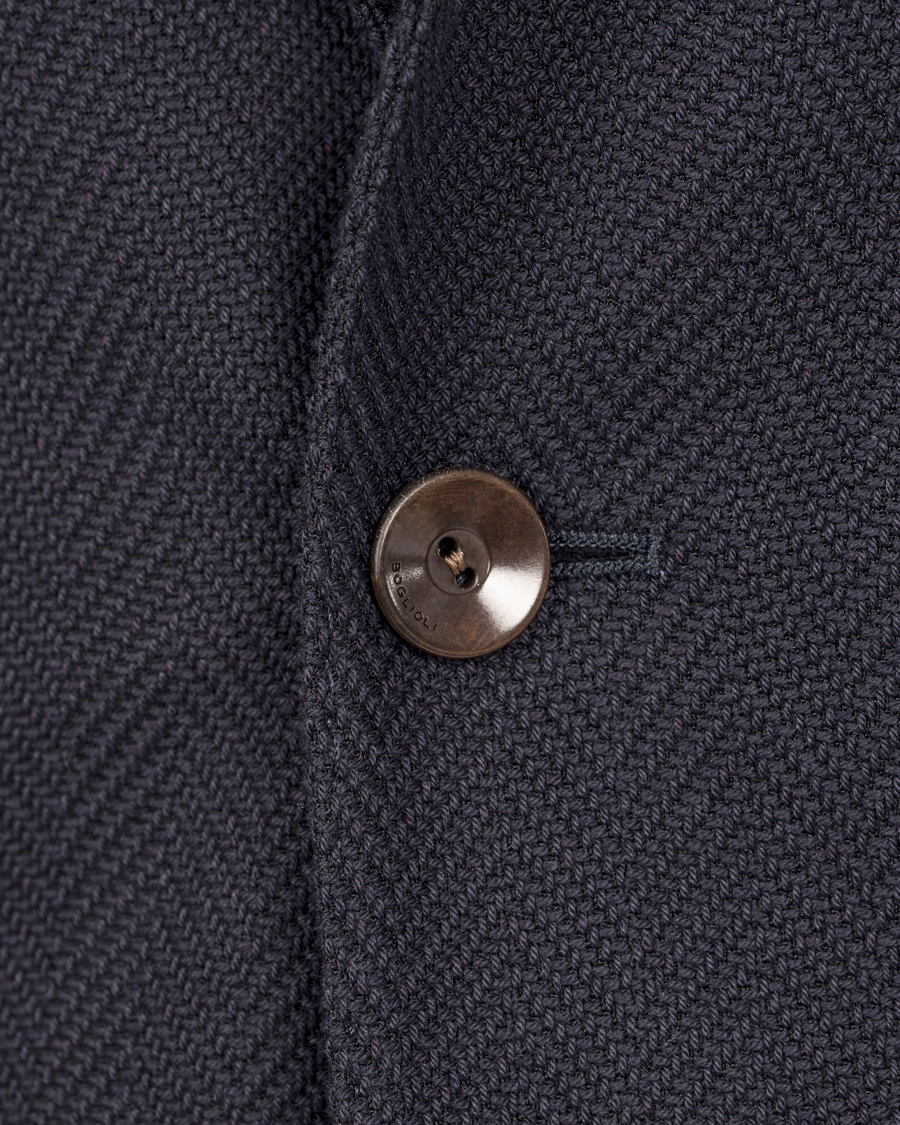 Heren | Blazers | Boglioli | Dover Patch Pocket Herringbone Blazer Navy