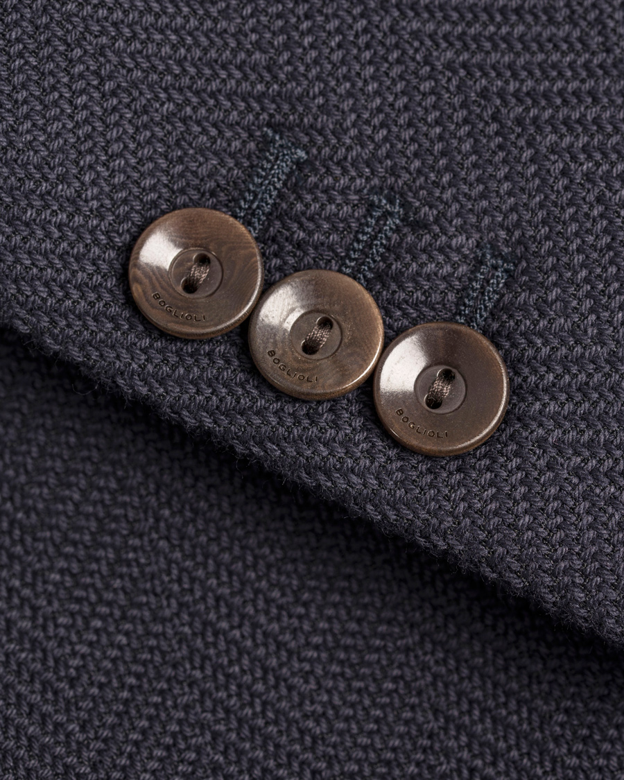 Heren | Blazers | Boglioli | Dover Patch Pocket Herringbone Blazer Navy