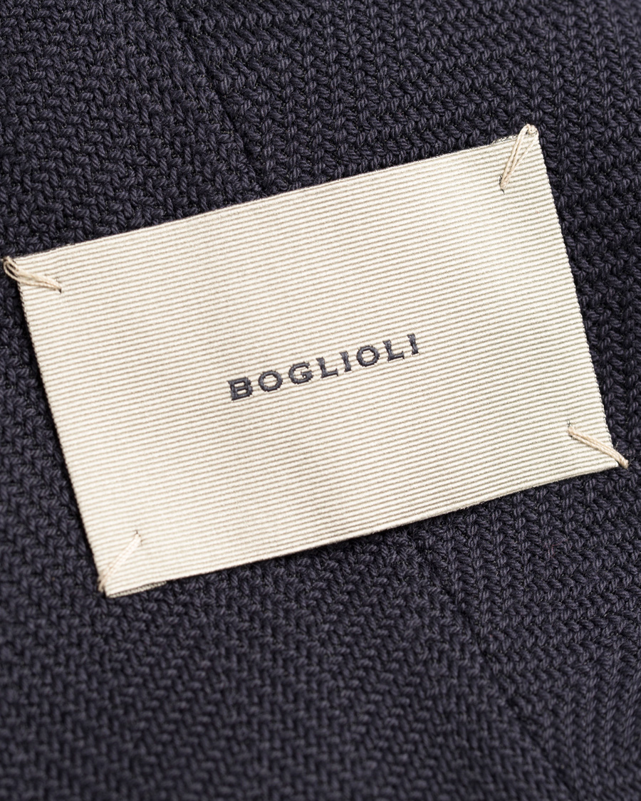 Heren | Blazers | Boglioli | Dover Patch Pocket Herringbone Blazer Navy