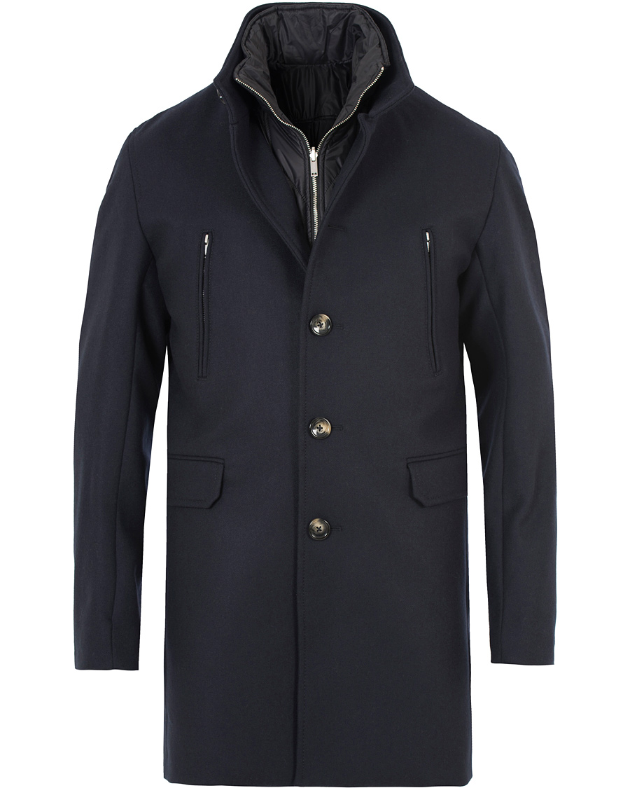 Homme | Manteaux Et Vestes | J.Lindeberg | Gavin 56 Stand Up Collar Melton Coat Dark Navy
