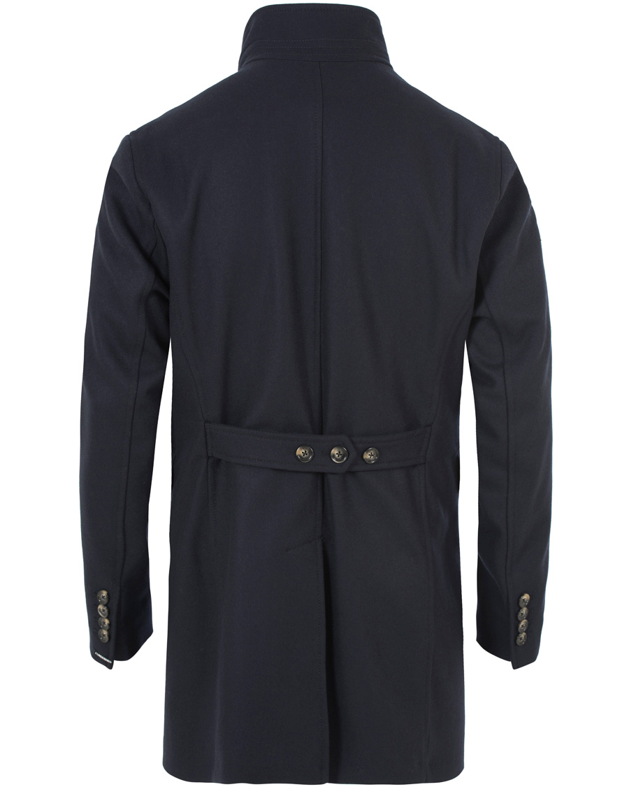 Homme | Manteaux Et Vestes | J.Lindeberg | Gavin 56 Stand Up Collar Melton Coat Dark Navy