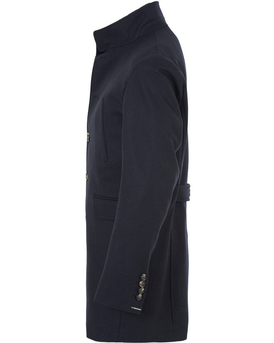 Homme | Manteaux Et Vestes | J.Lindeberg | Gavin 56 Stand Up Collar Melton Coat Dark Navy