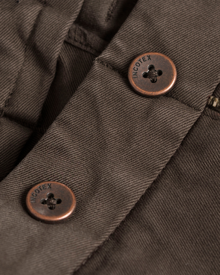 Homme | Pantalons | Incotex | Slim Fit Comfort Chino Brown