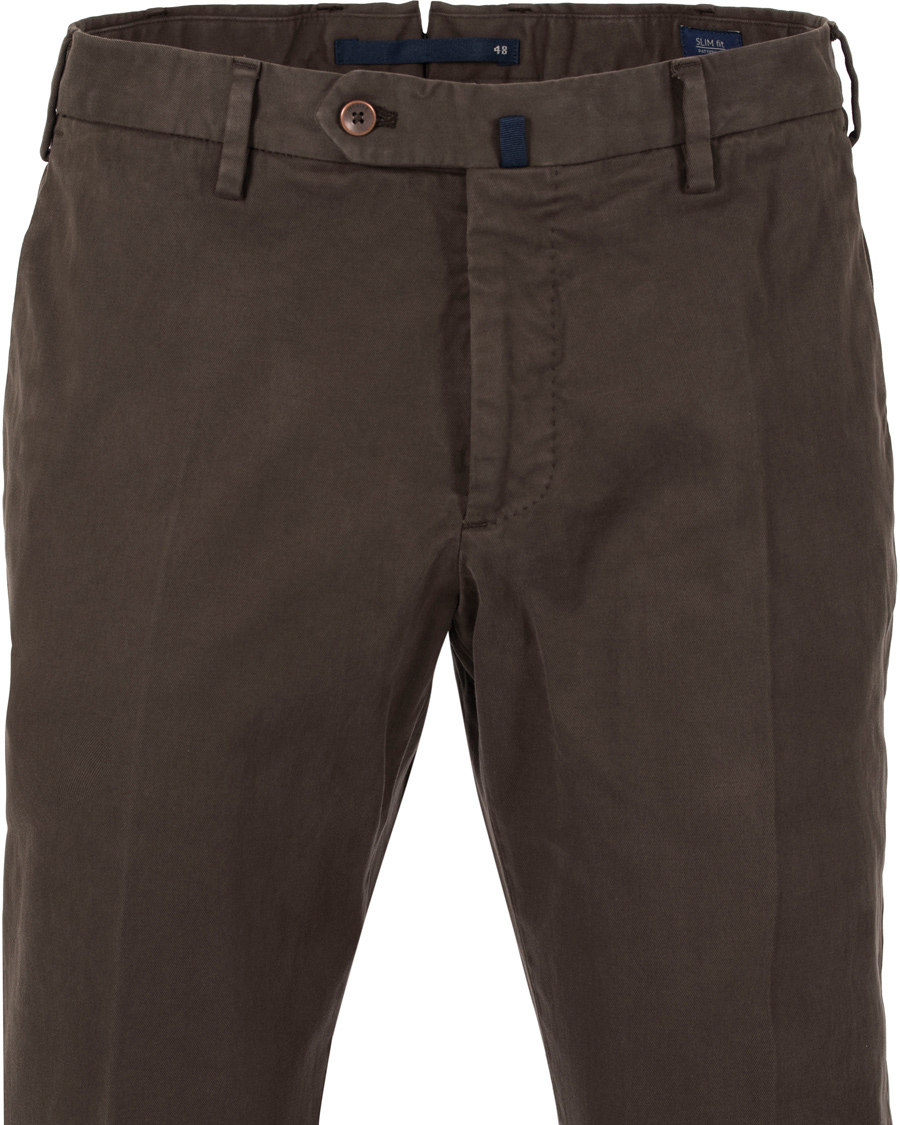 Homme | Pantalons | Incotex | Slim Fit Comfort Chino Brown
