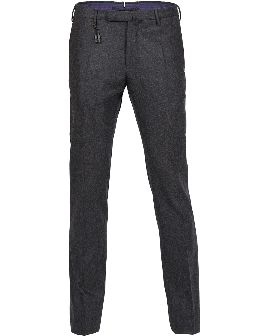 Homme | Pantalons | Incotex | Super 100's Flannel Trousers Dark Grey