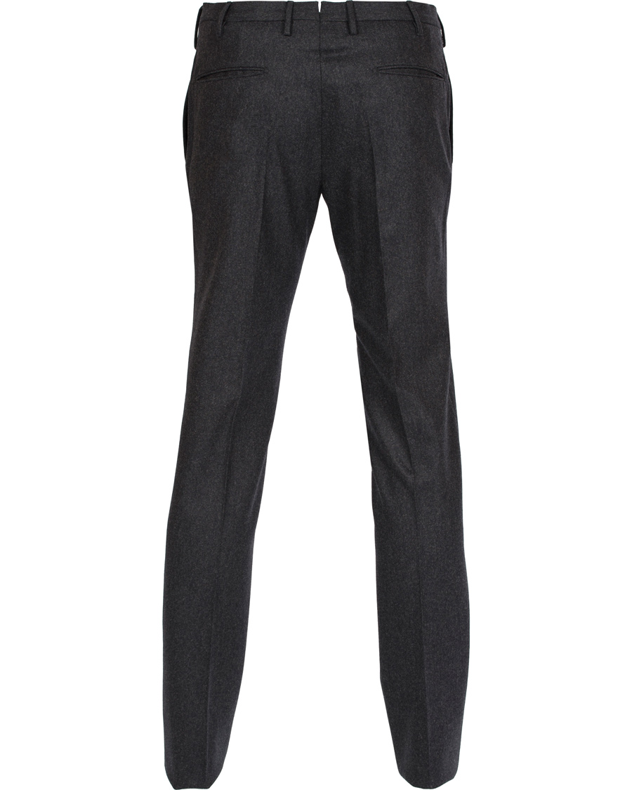 Homme | Pantalons | Incotex | Super 100's Flannel Trousers Dark Grey