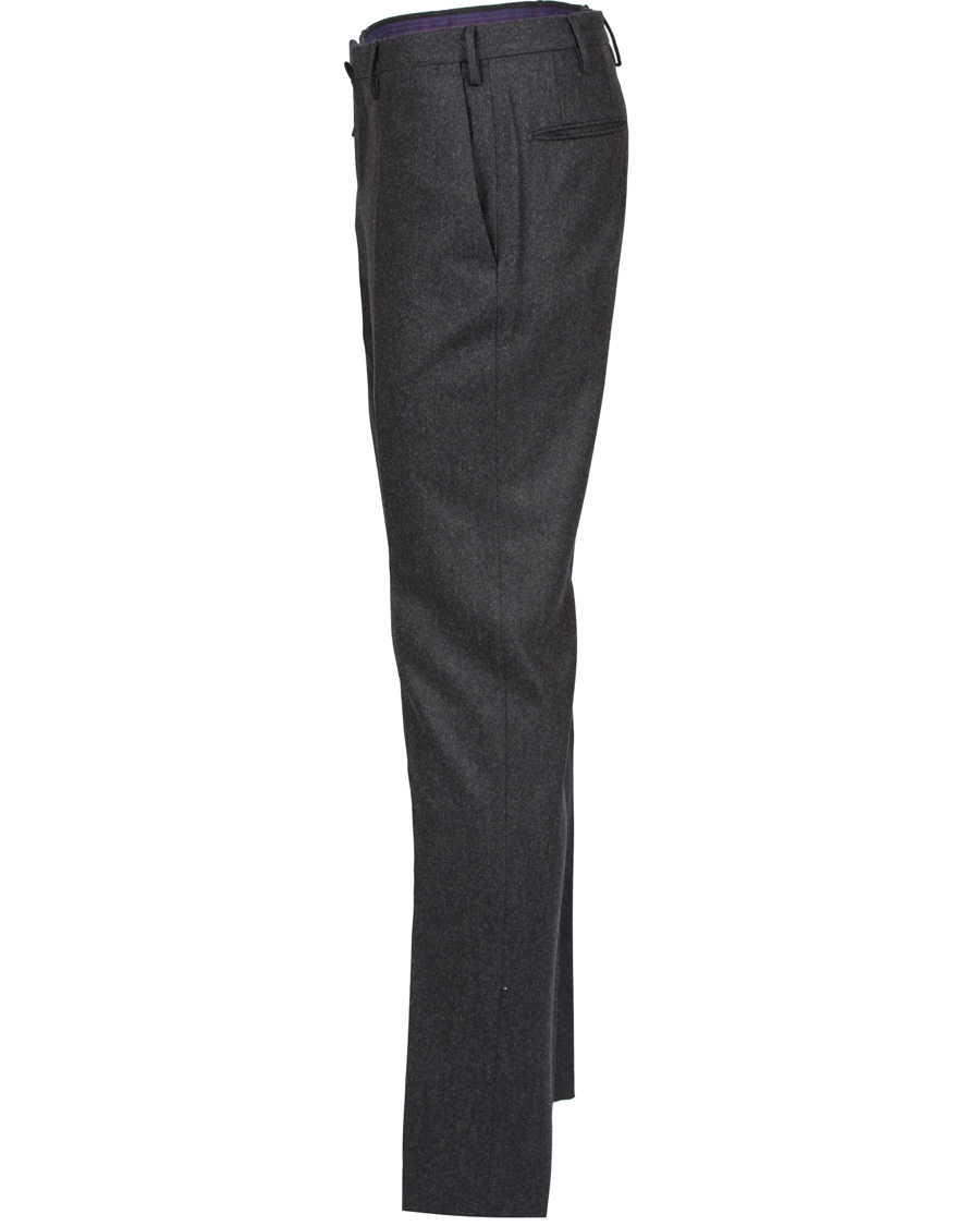 Homme | Pantalons | Incotex | Super 100's Flannel Trousers Dark Grey