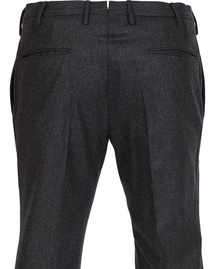 Homme | Pantalons | Incotex | Super 100's Flannel Trousers Dark Grey