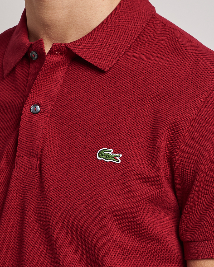 Heren | Polo's | Lacoste | Slim Fit Polo Piké Bordeaux