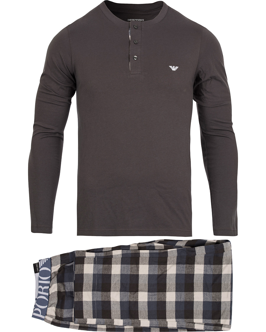 Homme | Sous-Vêtements Et Chaussettes | Emporio Armani | Flannel Pyjama Set Asphalt Grey/Check