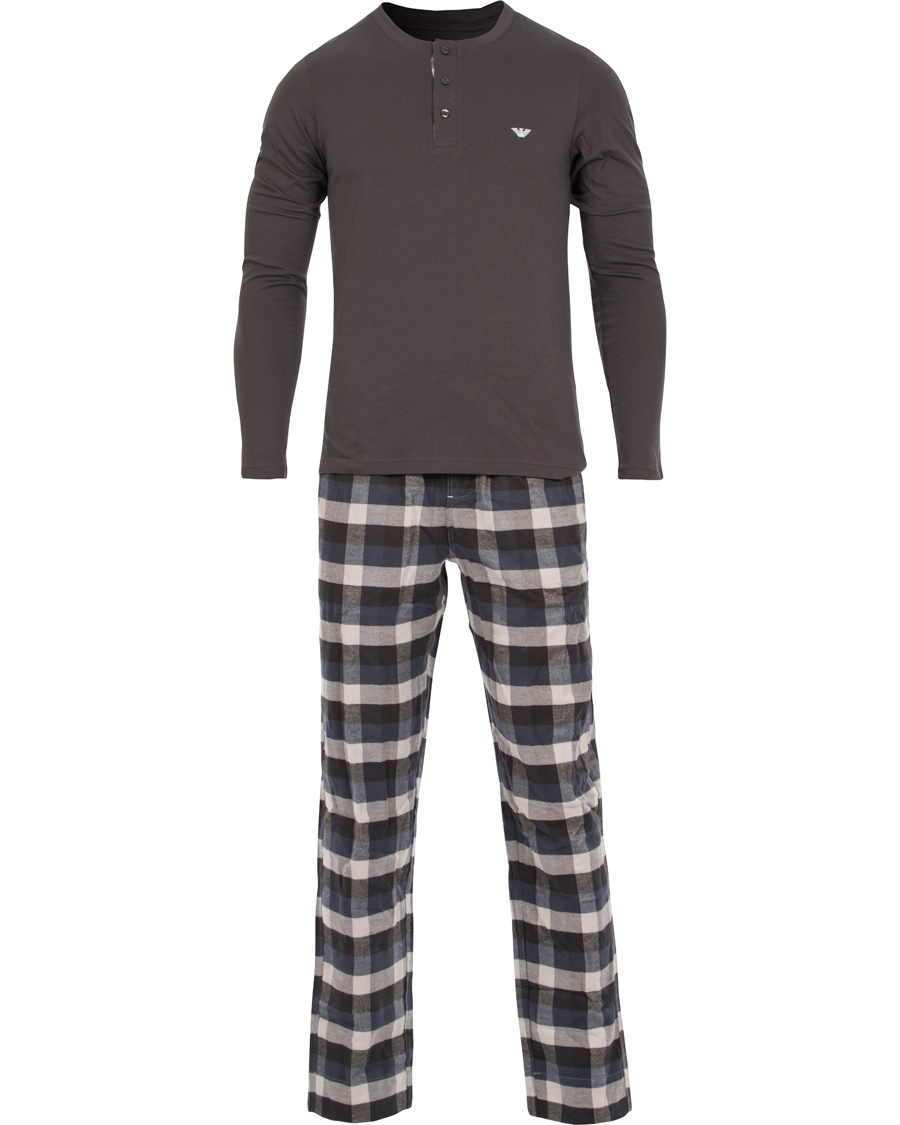 Homme | Sous-Vêtements Et Chaussettes | Emporio Armani | Flannel Pyjama Set Asphalt Grey/Check