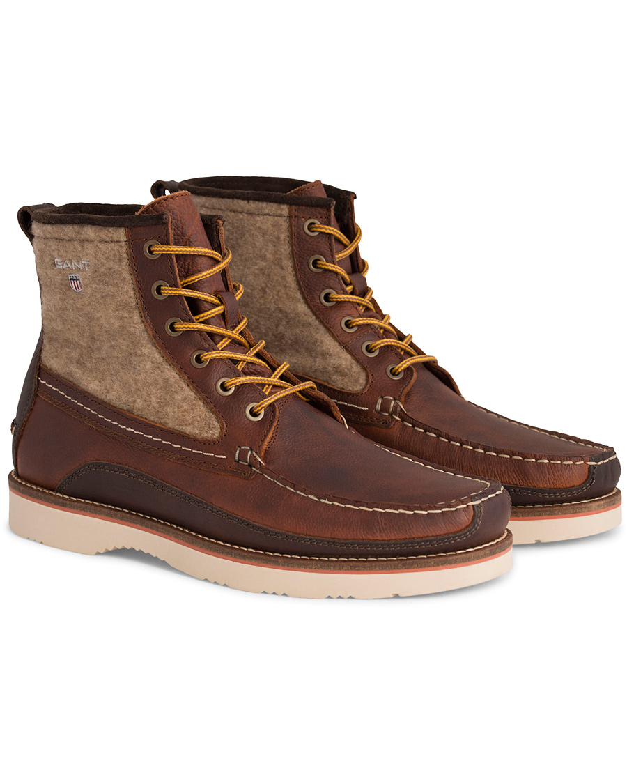 Homme | GANT Huck Boot Calf Textile Cognac | GANT | Huck Boot Calf Textile Cognac