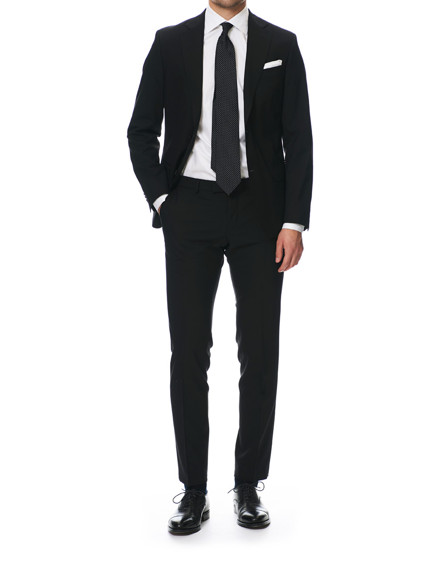 Homme | Pantalons | Oscar Jacobson | Damien Trousers Super 120's Wool Black