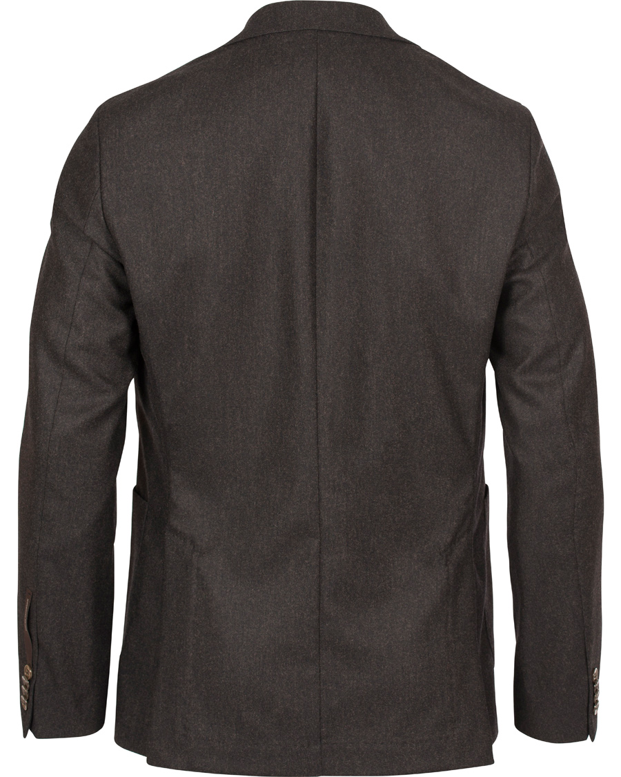 Homme | Blazers | Oscar Jacobson | Einar Flannel Blazer Dark Brown 46
