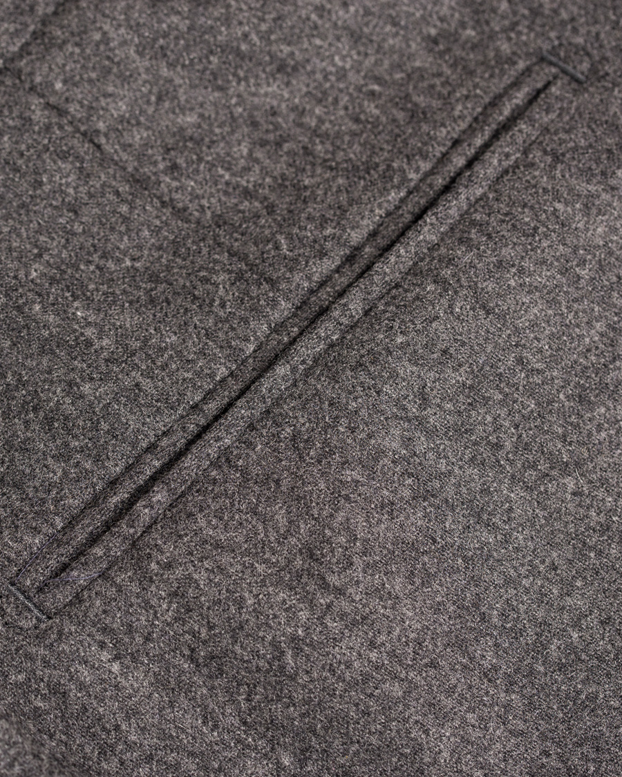 Heren | Broeken | Oscar Jacobson | Dean Turn Up Flanel Trousers Dark Grey