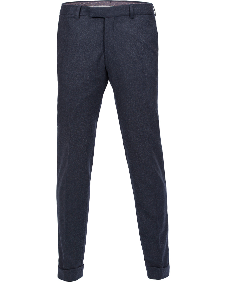 Homme | Pantalons | Oscar Jacobson | Dean Turn Up Flanel Trousers Ink Blue 50