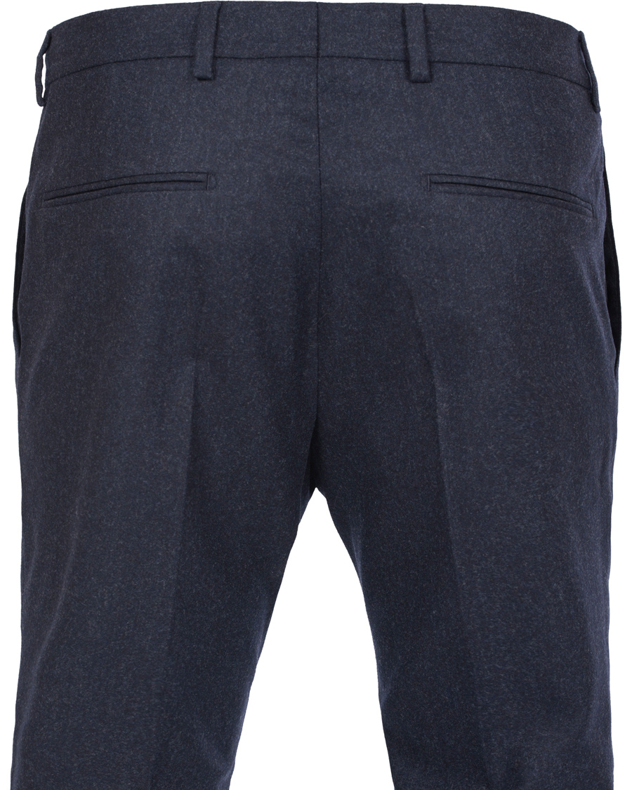 Homme | Pantalons | Oscar Jacobson | Dean Turn Up Flanel Trousers Ink Blue 50