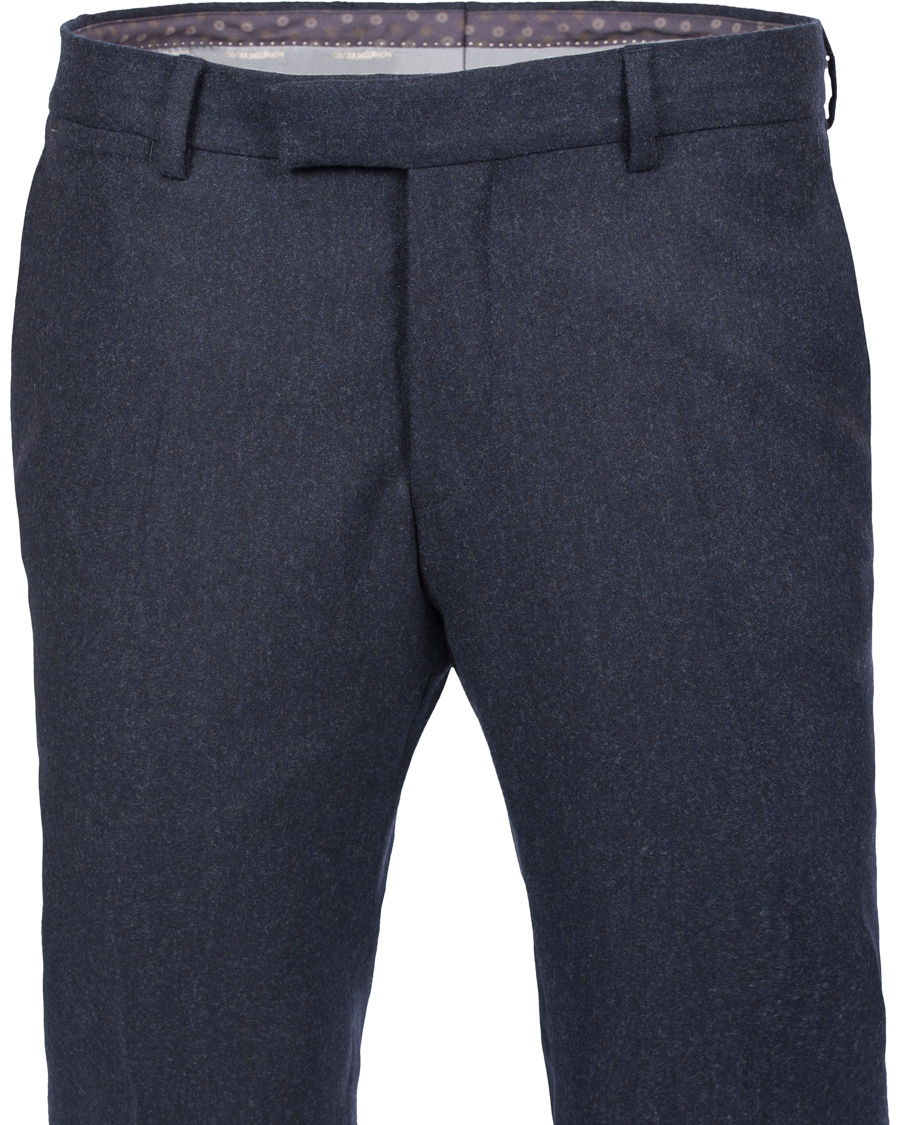 Homme | Pantalons | Oscar Jacobson | Dean Turn Up Flanel Trousers Ink Blue 50