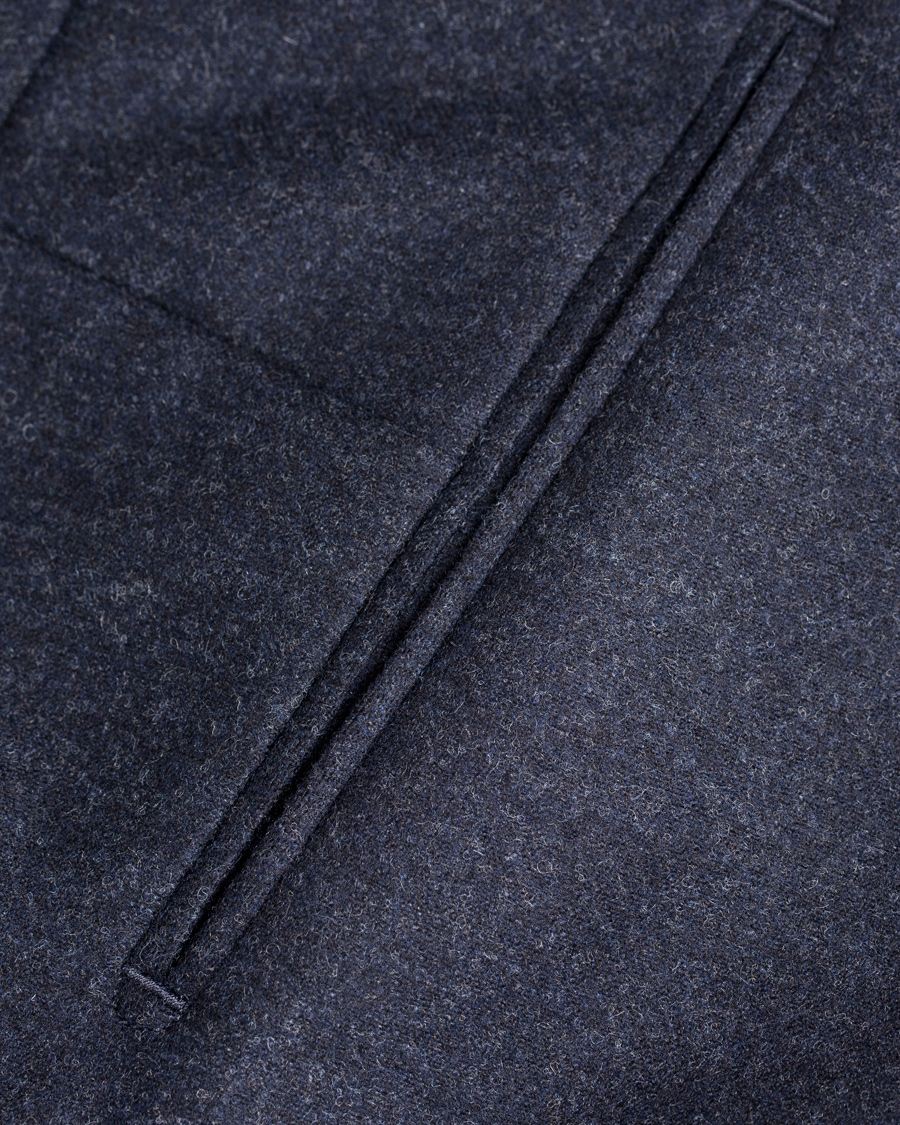 Homme | Pantalons | Oscar Jacobson | Dean Turn Up Flanel Trousers Ink Blue 50