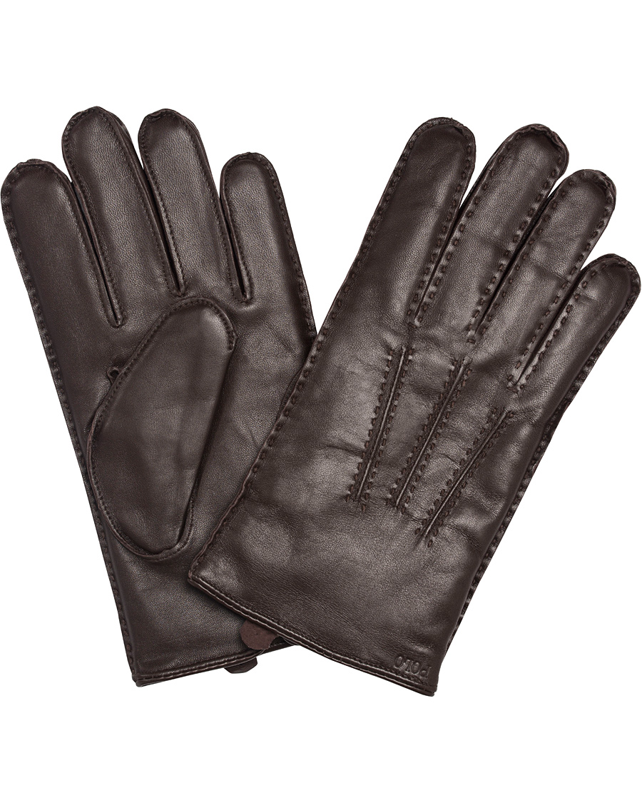 Homme | Polo Ralph Lauren Cashmere Lined Leather Glove Circuit Brown | Polo Ralph Lauren | Cashmere Lined Leather Glove Circuit Brown