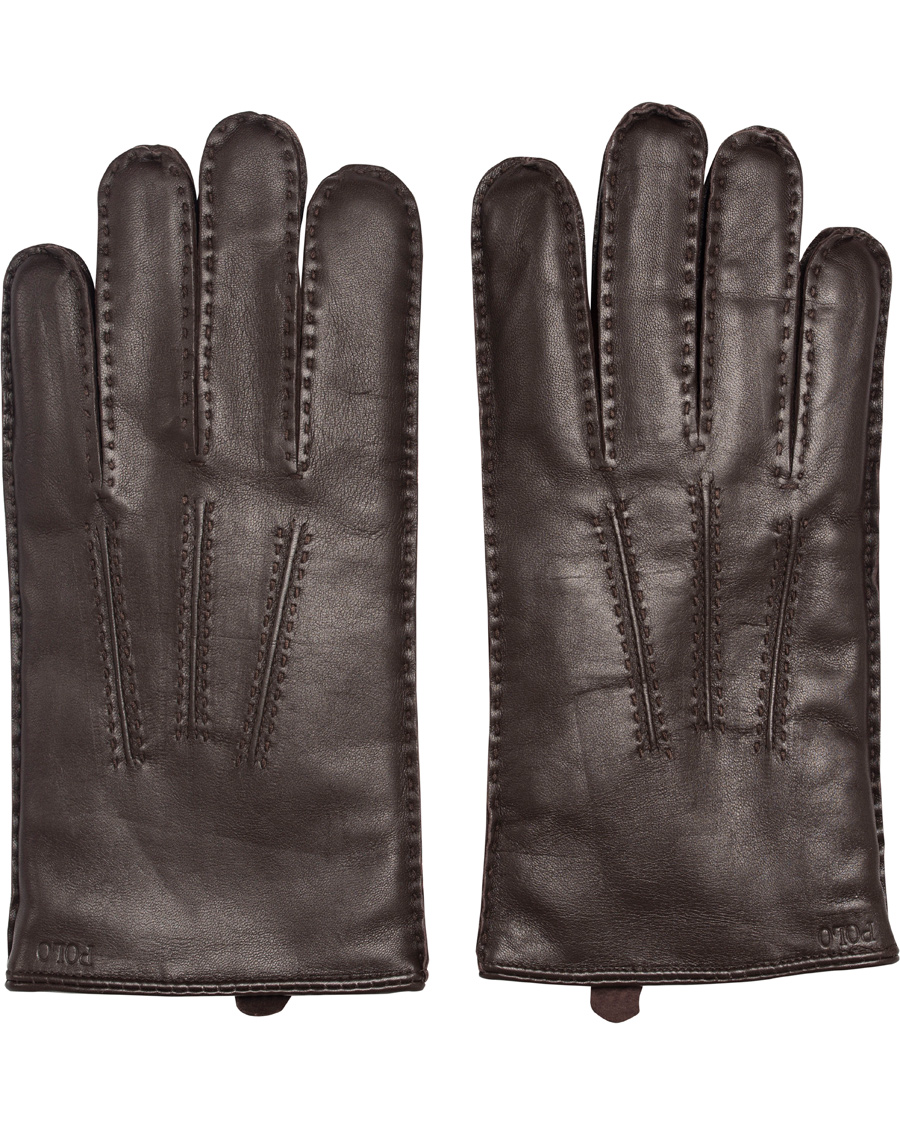 Homme | Polo Ralph Lauren Cashmere Lined Leather Glove Circuit Brown | Polo Ralph Lauren | Cashmere Lined Leather Glove Circuit Brown