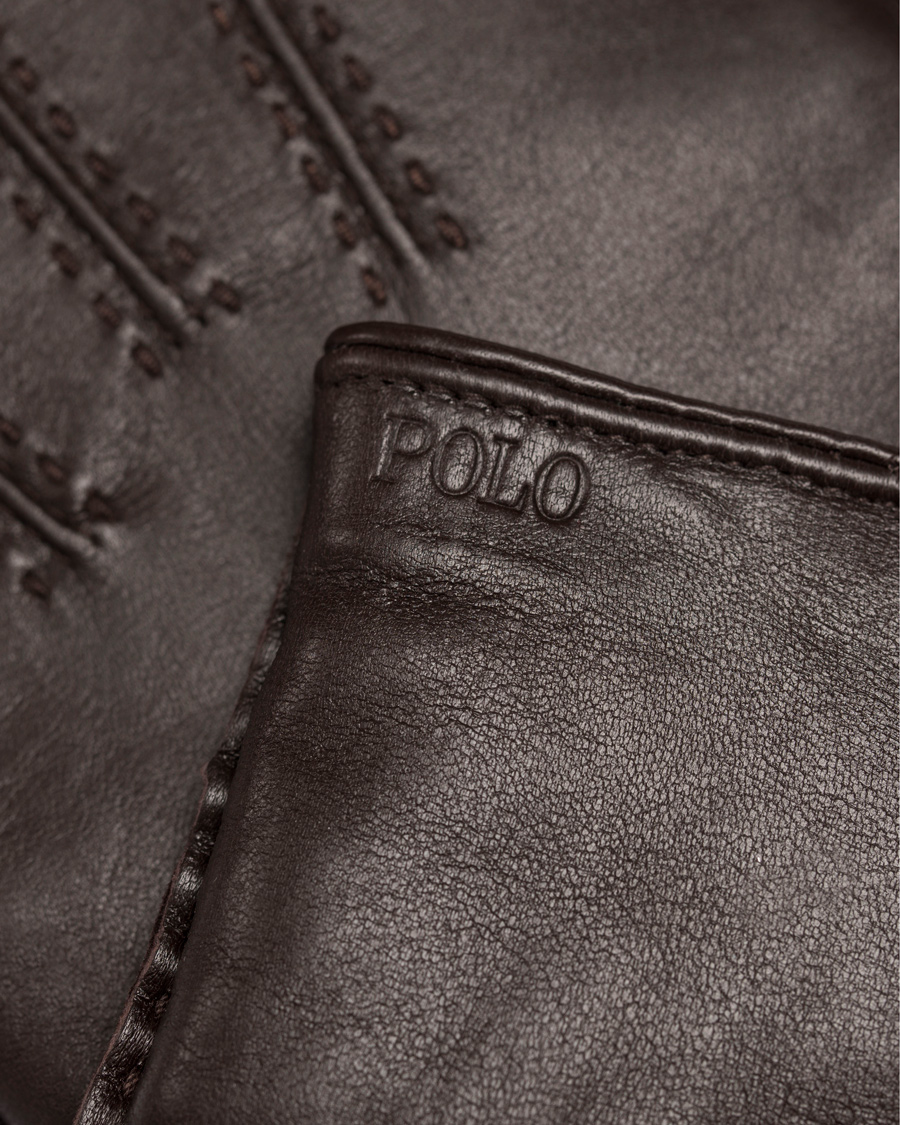 Homme | Polo Ralph Lauren Cashmere Lined Leather Glove Circuit Brown | Polo Ralph Lauren | Cashmere Lined Leather Glove Circuit Brown