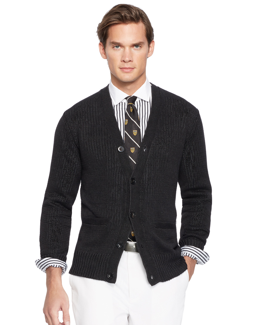 Homme | Pulls Et Tricots | Polo Ralph Lauren | Linen Cardigan Polo Black