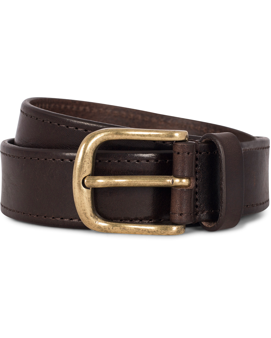 Homme | Morris Leather 3,5 cm Jeans Belt Dark Brown | Morris | Leather 3,5 cm Jeans Belt Dark Brown
