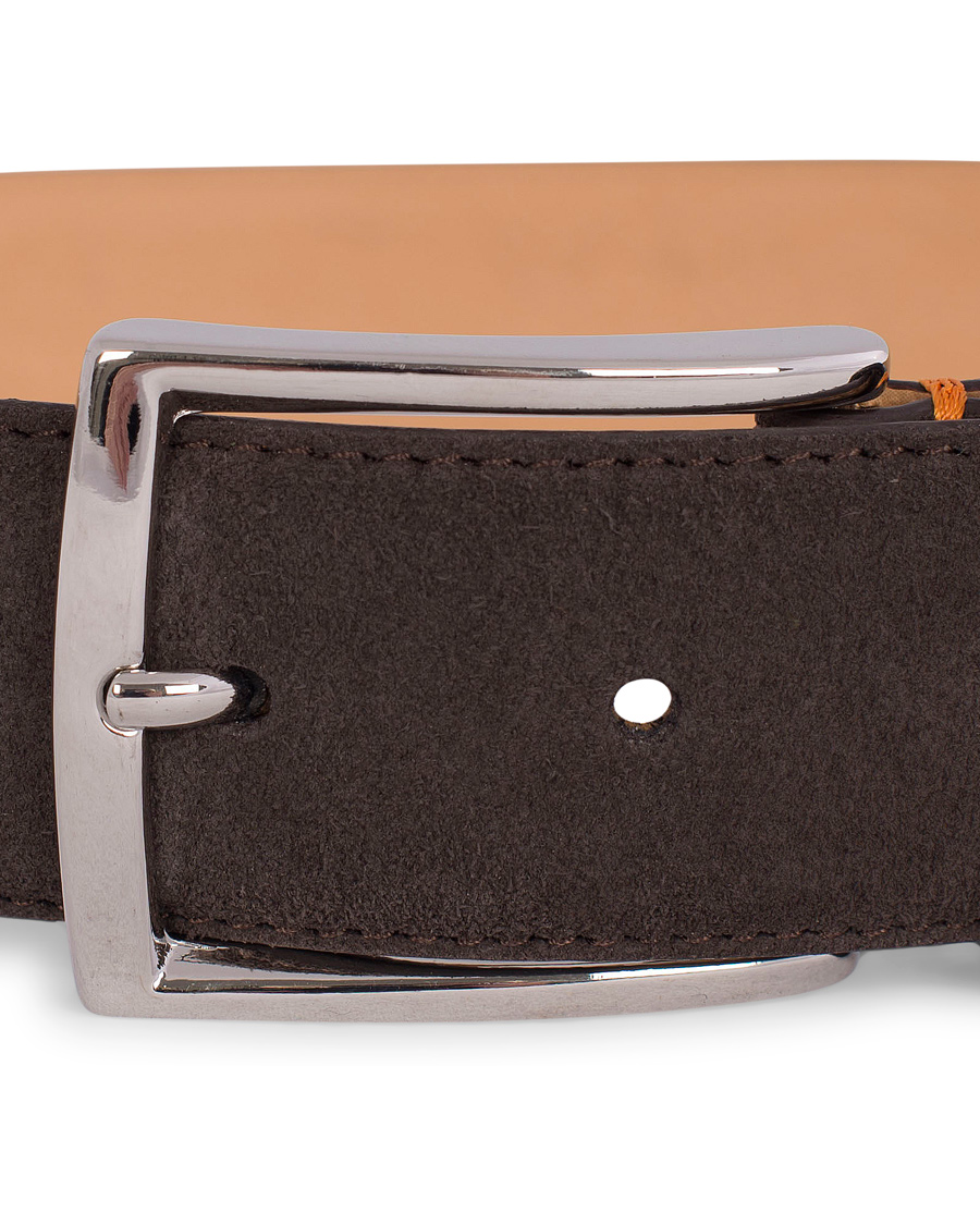 Homme | Morris Suede 3,5 cm Belt Dark Brown | Morris | Suede 3,5 cm Belt Dark Brown