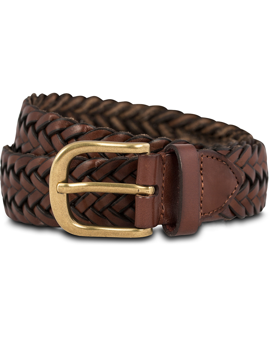 Homme | Morris Braided Belt 3,5 cm Cognac | Morris | Braided Belt 3,5 cm Cognac
