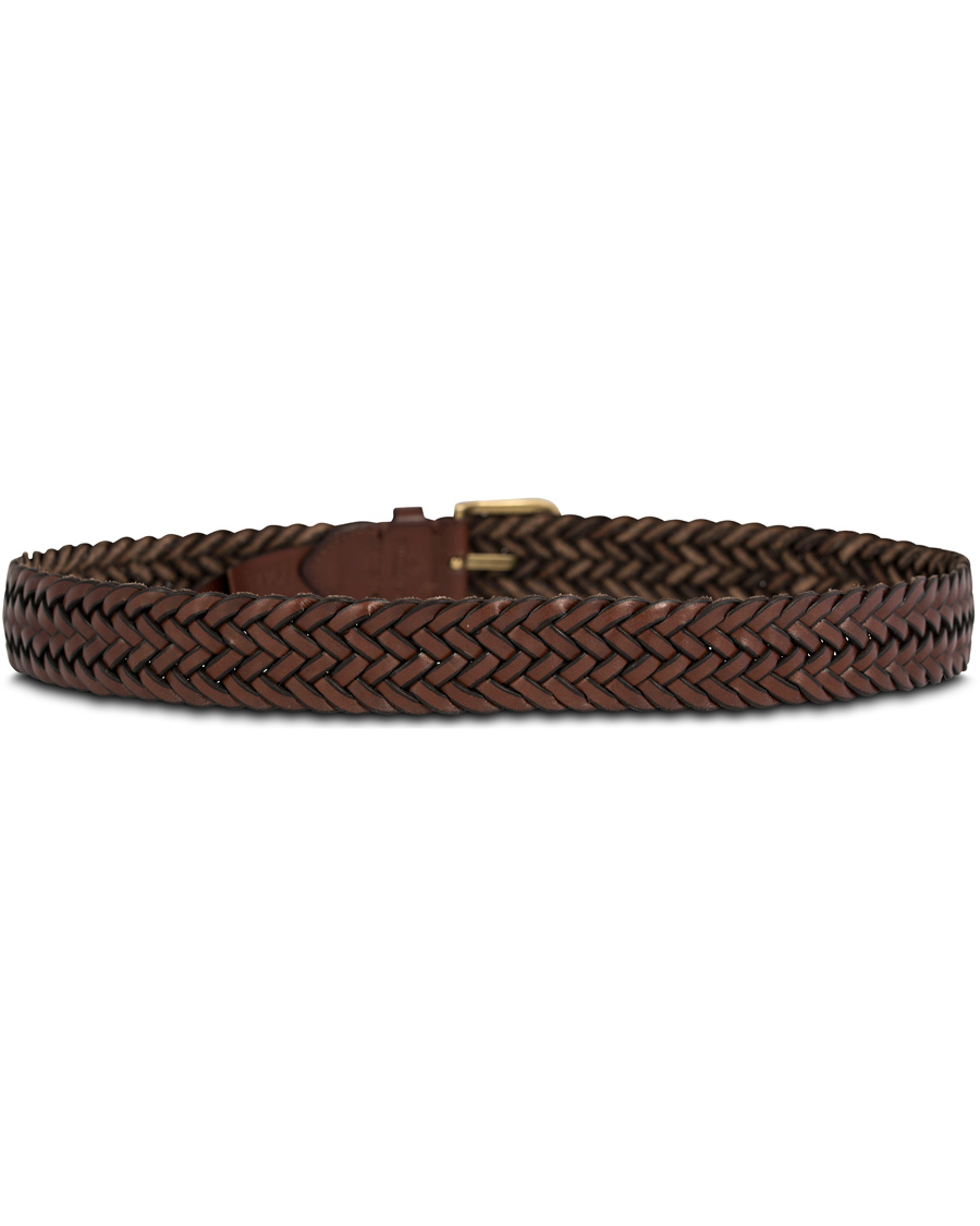 Homme | Morris Braided Belt 3,5 cm Cognac | Morris | Braided Belt 3,5 cm Cognac