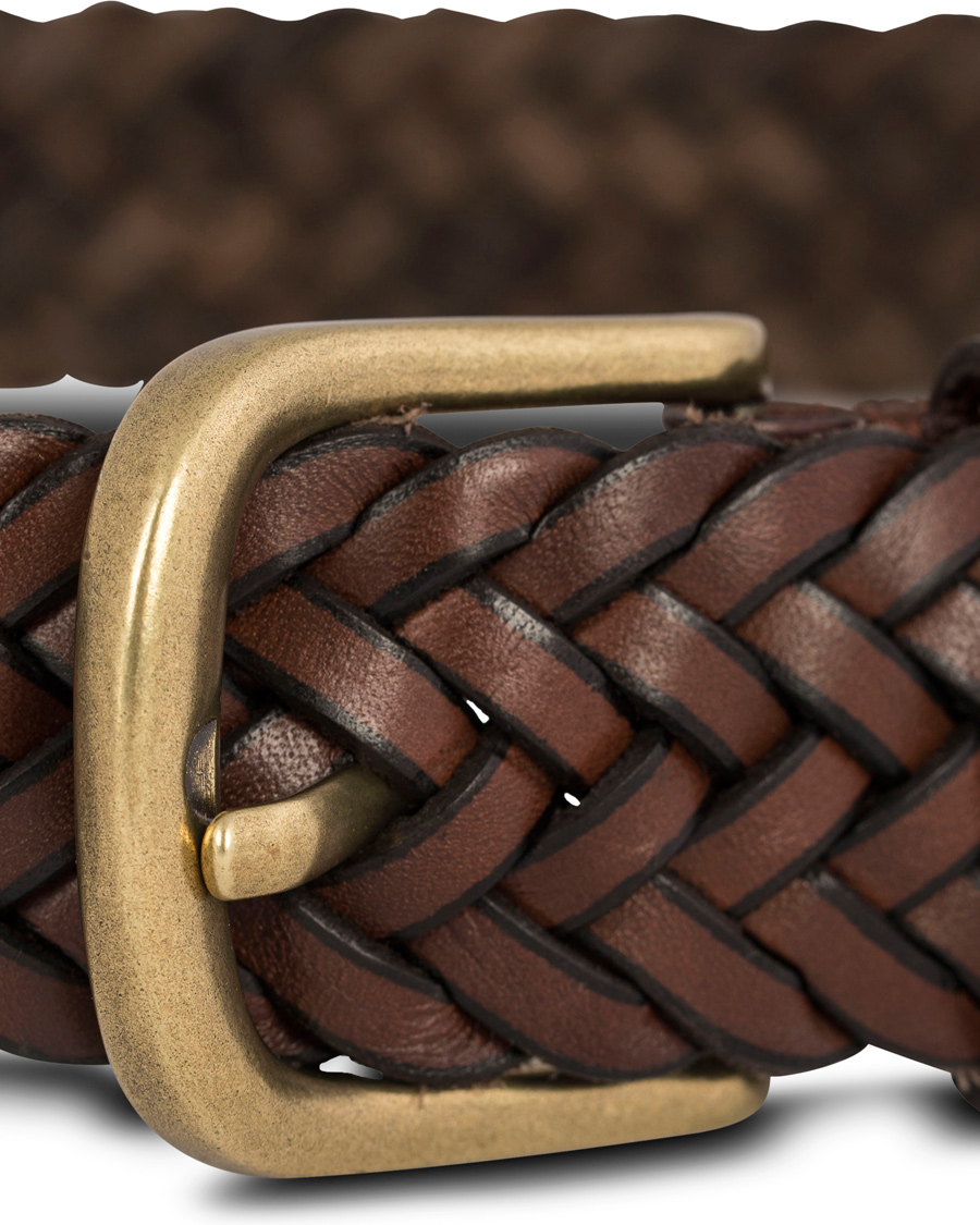Homme | Morris Braided Belt 3,5 cm Cognac | Morris | Braided Belt 3,5 cm Cognac