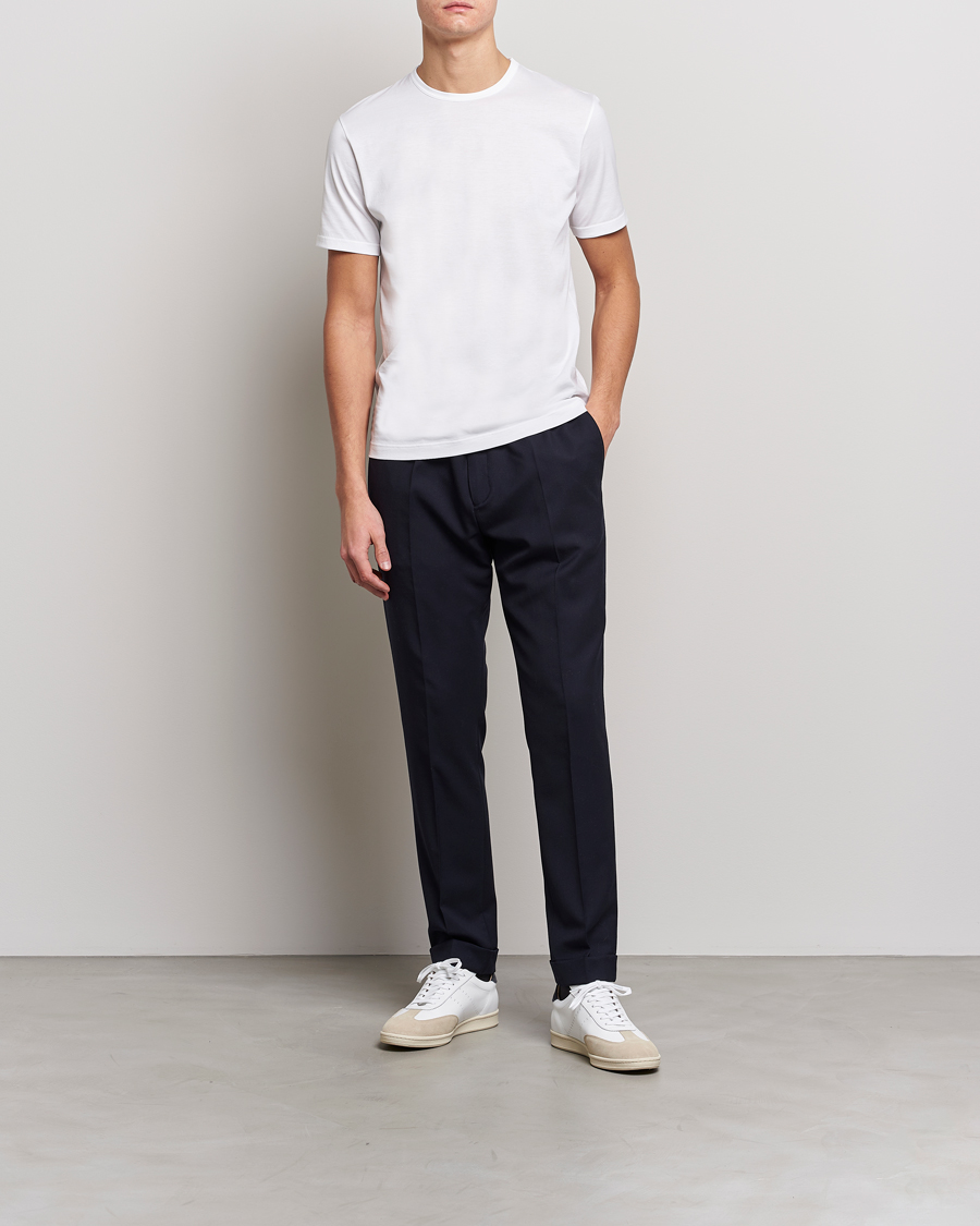 Homme | T-shirts | Sunspel | Crew Neck Q82 Cotton T-Shirt White