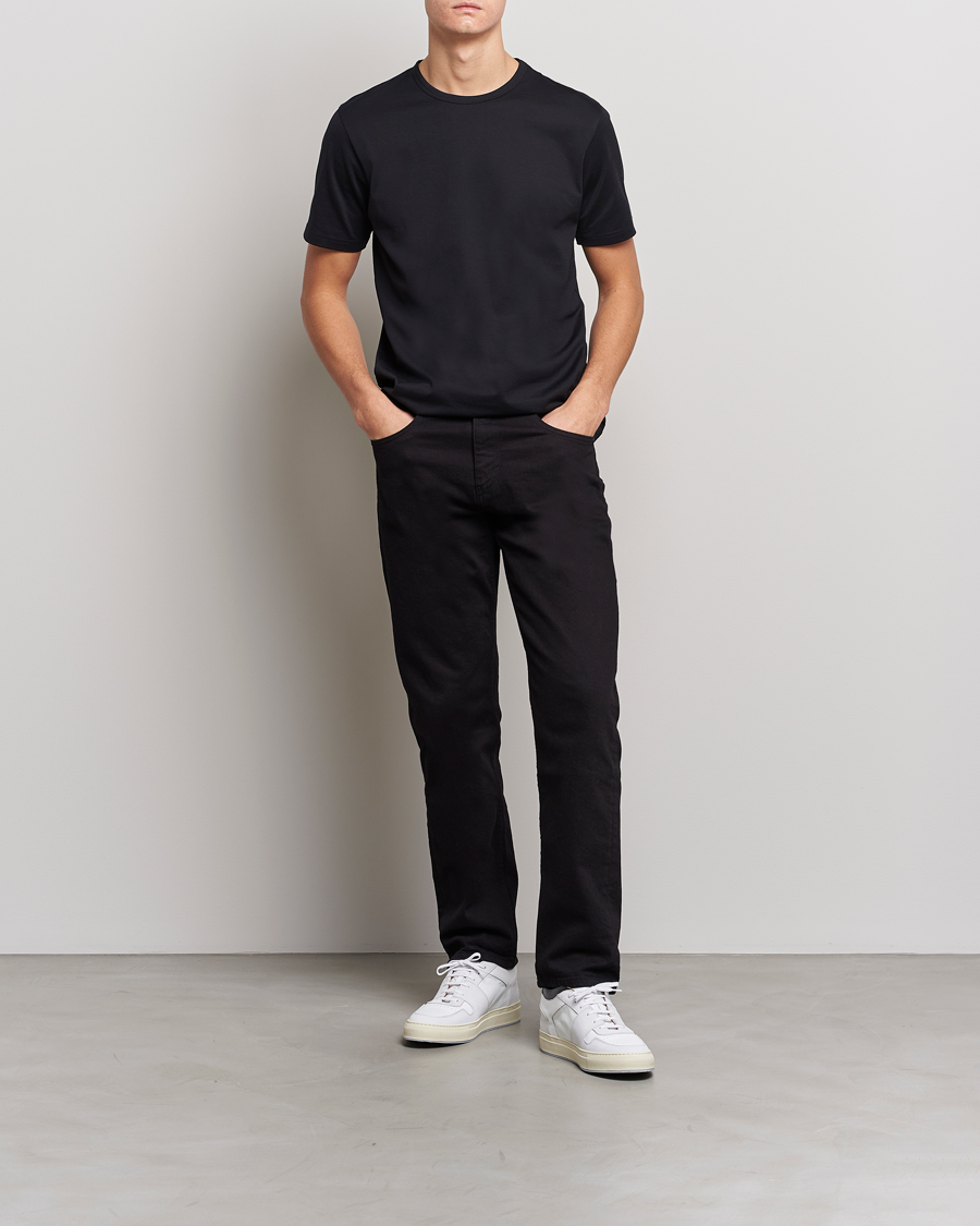 Homme | T-shirts | Sunspel | Crew Neck Q82 Cotton T-Shirt Black