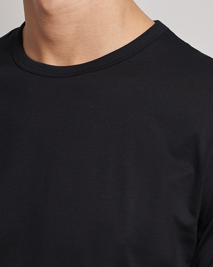 Homme | T-shirts | Sunspel | Crew Neck Q82 Cotton T-Shirt Black