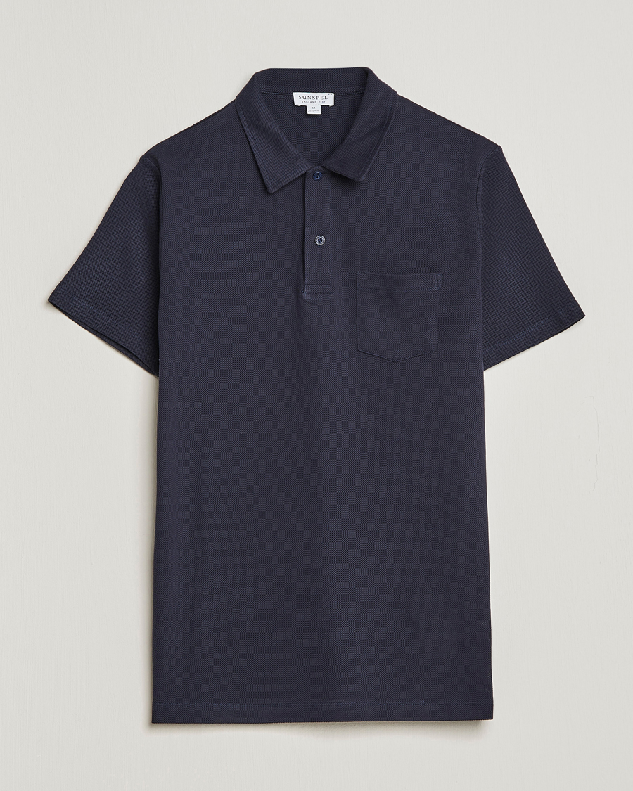 Heren | Polo's | Sunspel | Riviera Polo Shirt Navy
