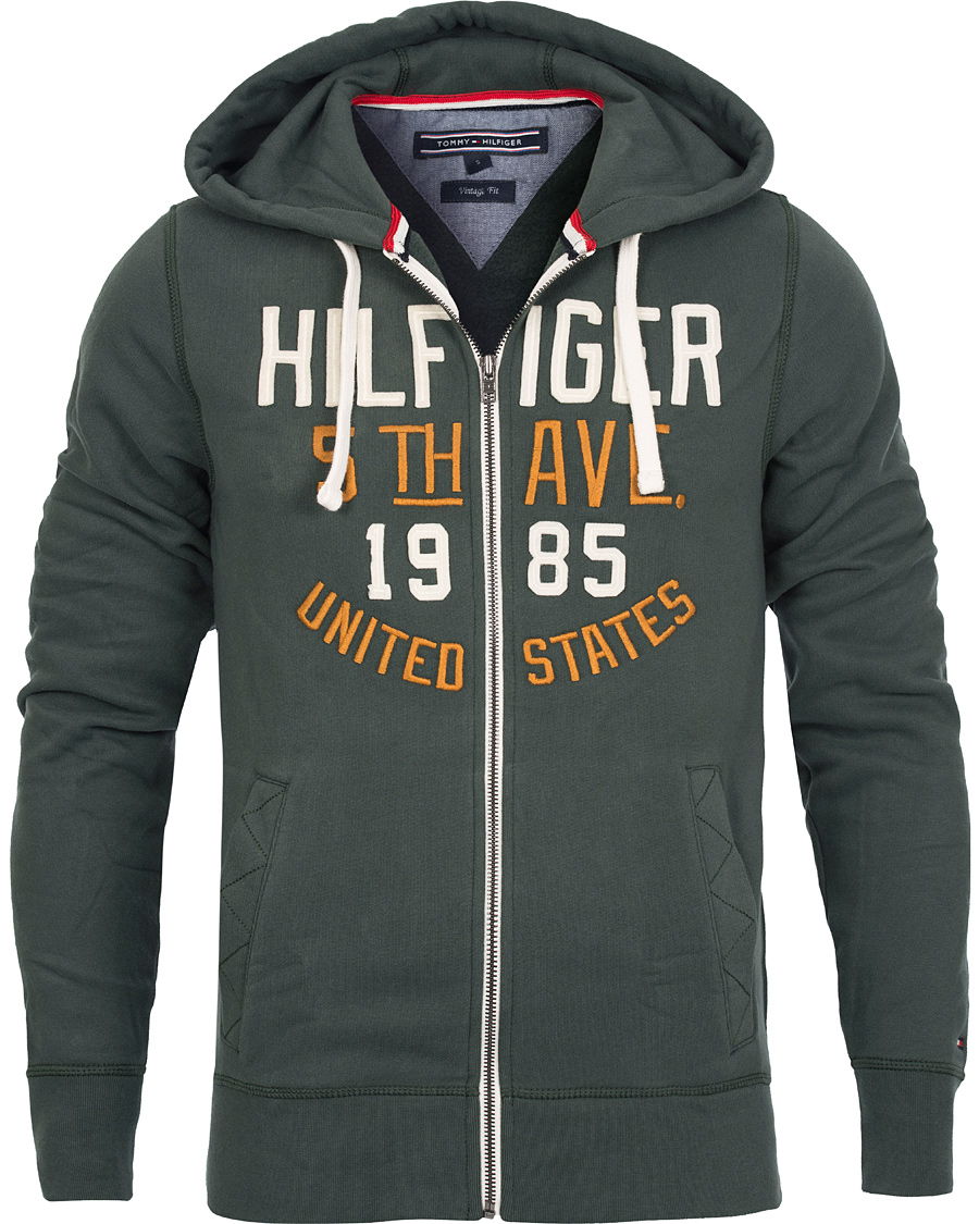 Homme | Pulls Et Tricots | Tommy Hilfiger | Nardo Zip Hooded Sweatshirt Old Green