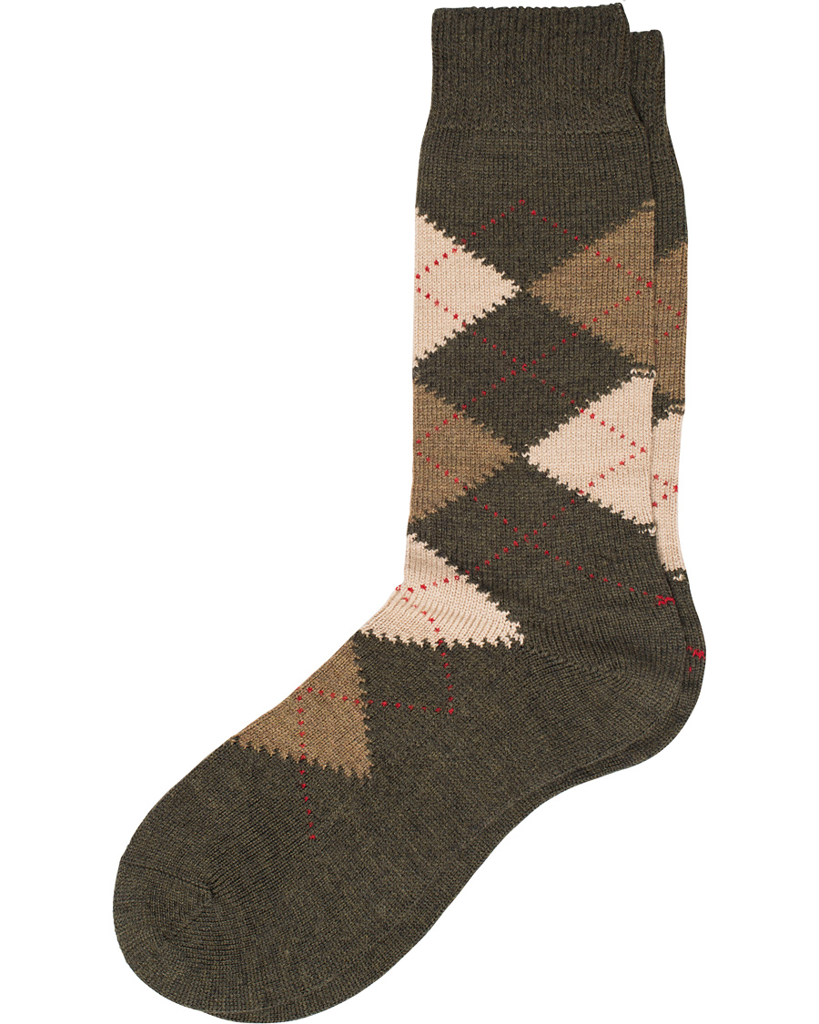 Homme | Sous-Vêtements Et Chaussettes | Pantherella | Racton Argyle Merino/Nylon Sock Dark Olive