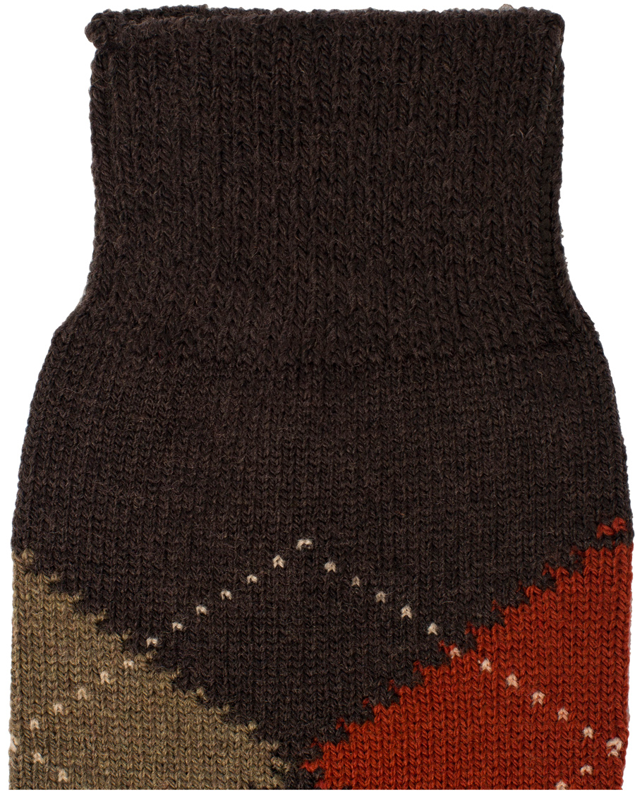 Heren | Ondergoed | Pantherella | Racton Argyle Merino/Nylon Sock Dark Brown