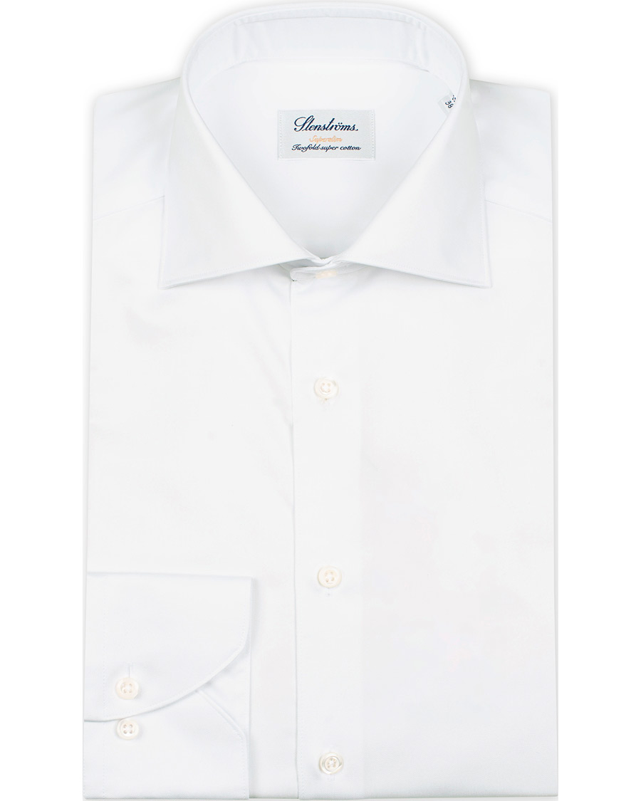 Heren | Overhemden | Stenströms | Superslim Plain Shirt White