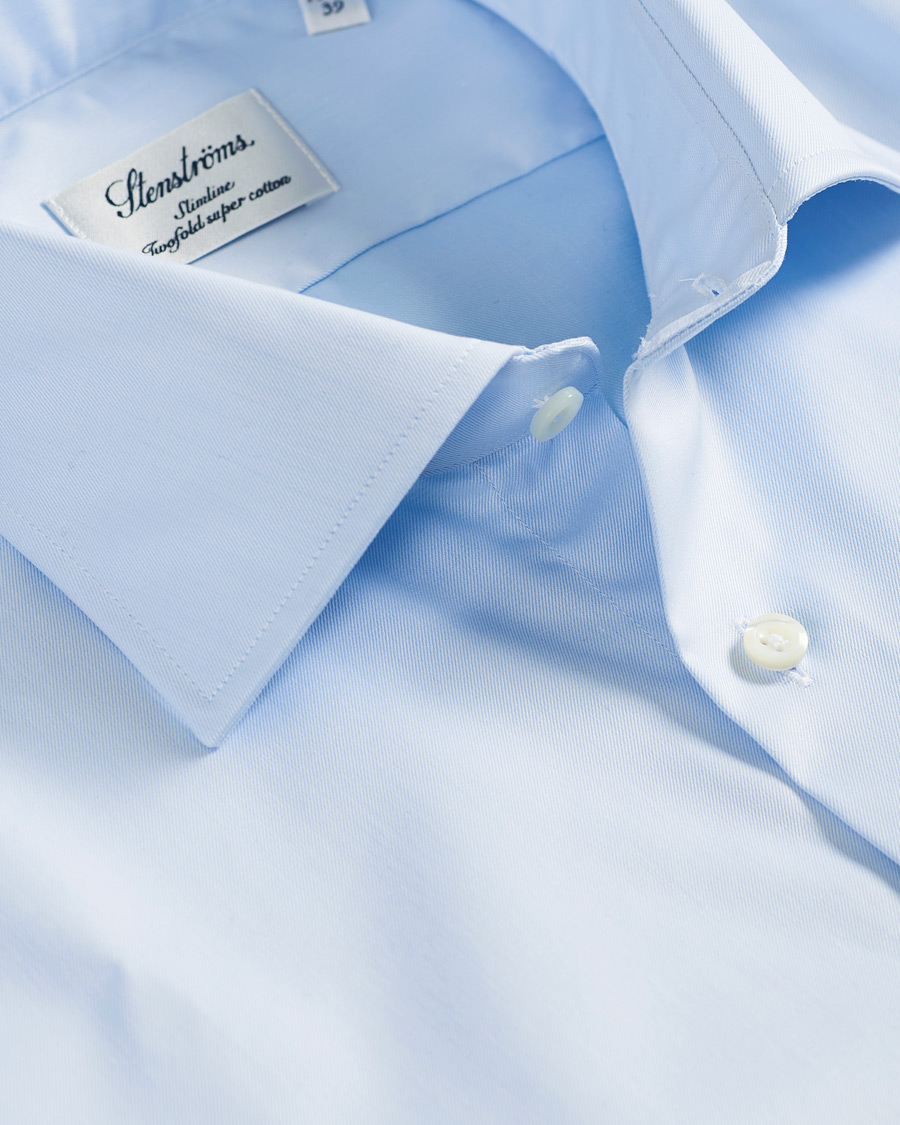 Heren | Overhemden | Stenströms | Slimline Shirt Blue