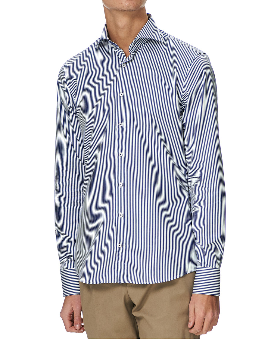 Homme | Chemises | Stenströms | Slimline Stripe Shirt Blue/White