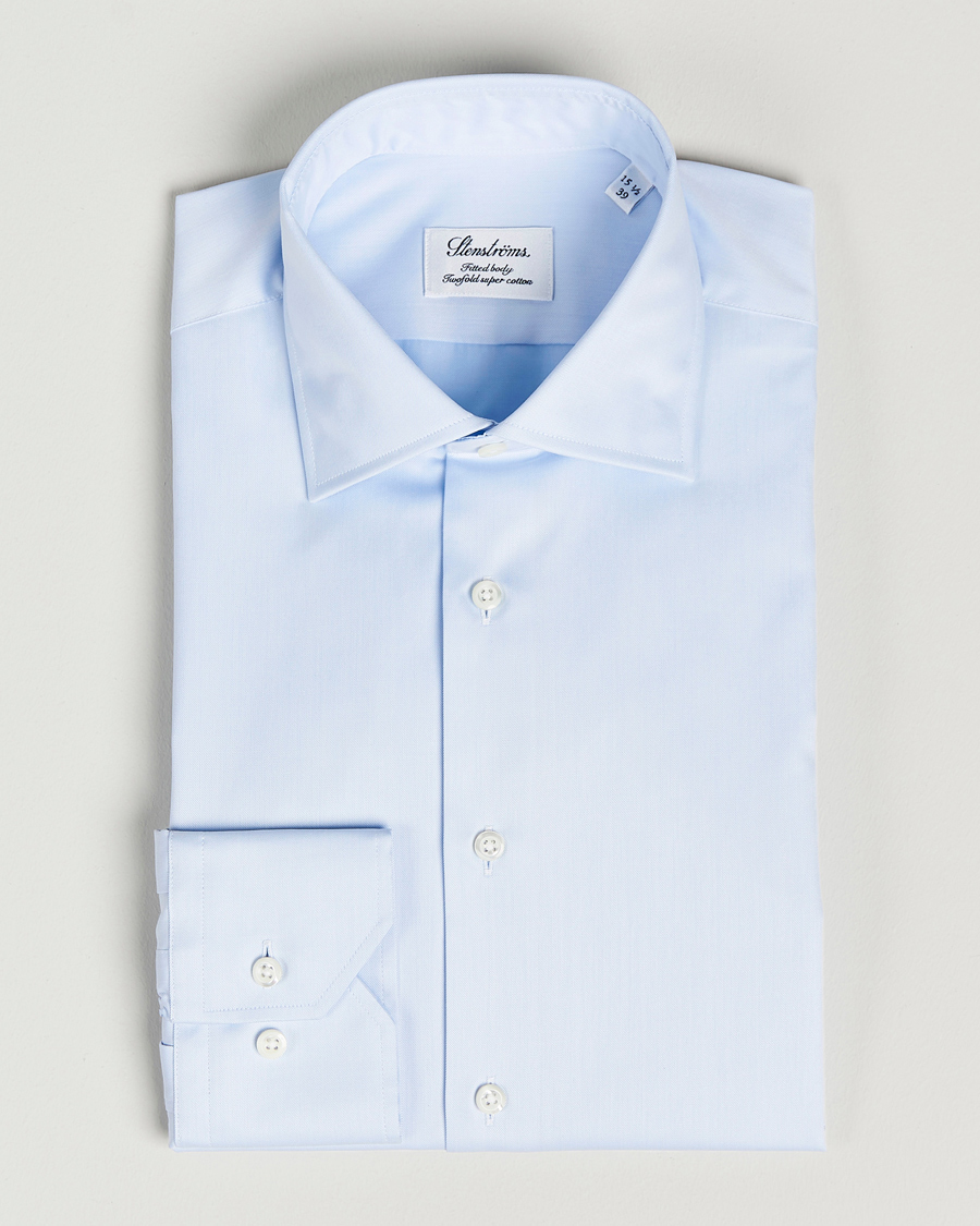 Heren | Overhemden | Stenströms | Fitted Body Shirt Blue