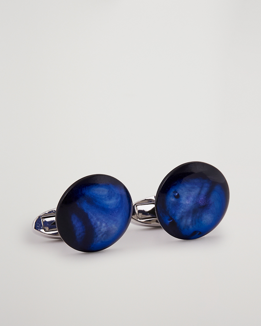 Heren | Manchetknopen | Stenströms | Mother of Pearl Cufflink Dark Blue
