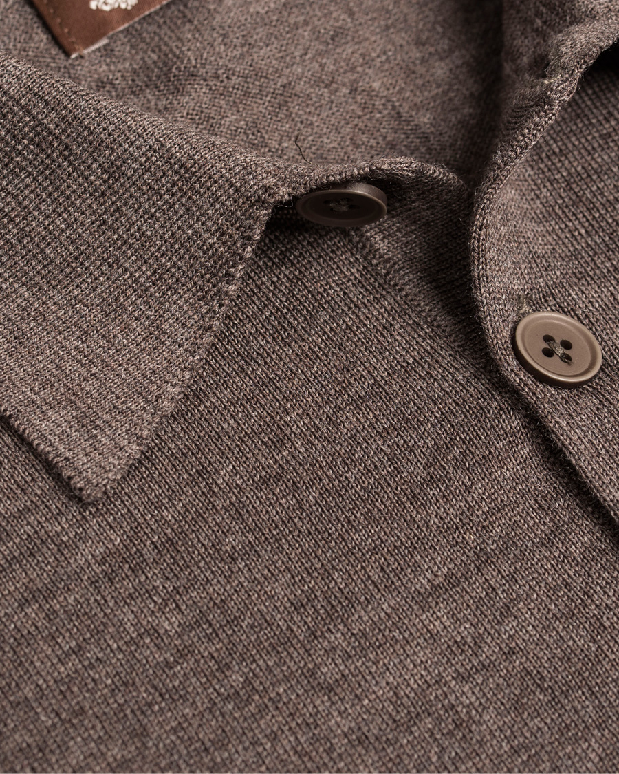 Homme | Pulls Et Tricots | Morris Heritage | Knitted Polo Shirt Brown