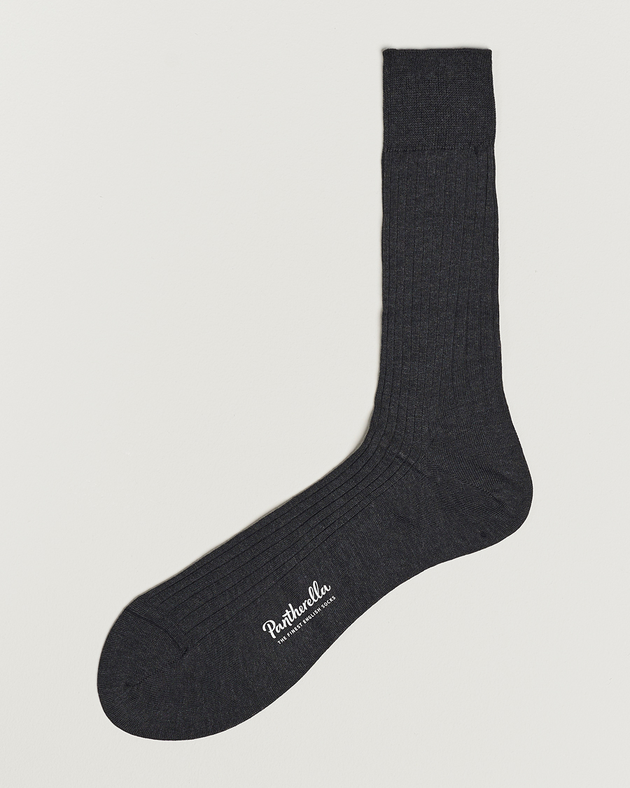 Heren | Ondergoed | Pantherella | Vale Cotton Socks Dark Grey