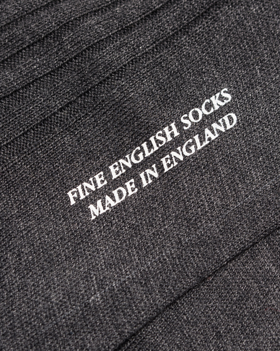 Heren | Ondergoed | Pantherella | Vale Cotton Socks Dark Grey