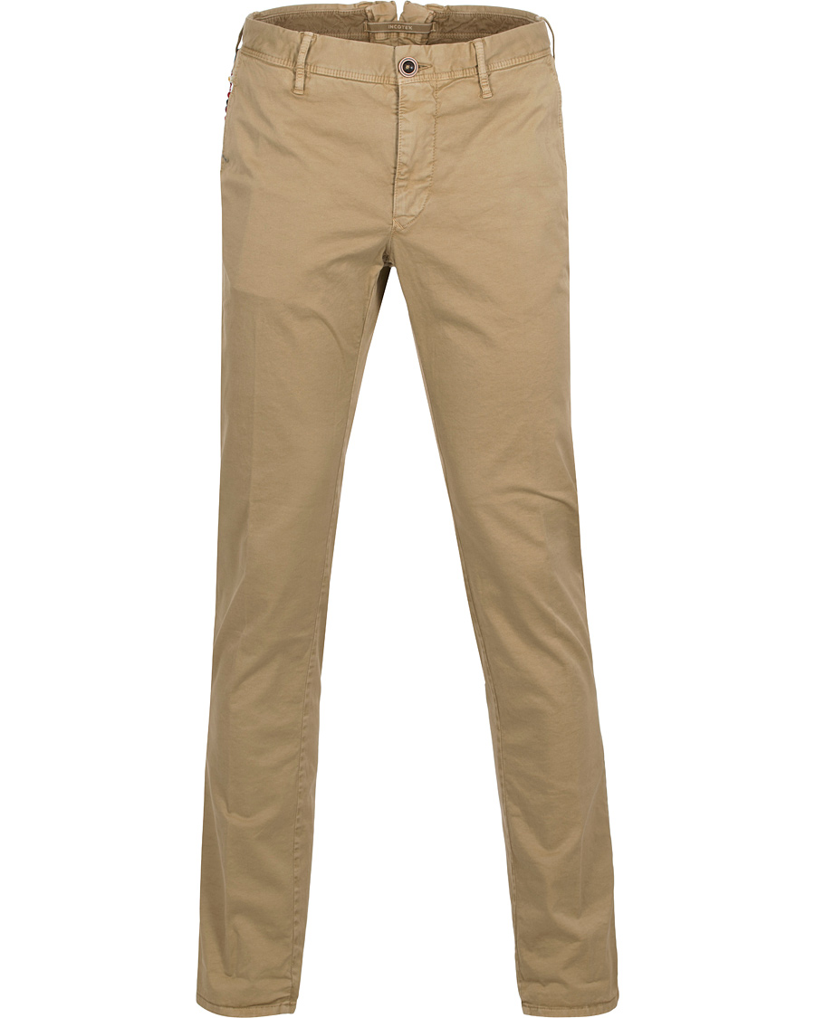 Homme | Pantalons | Incotex | Slim Fit Stretch Slacks Khaki